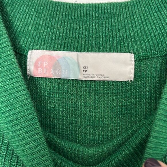 Free People Beach 2 piece green lounge outfit size XS 20-11 - Picture 2 of 3